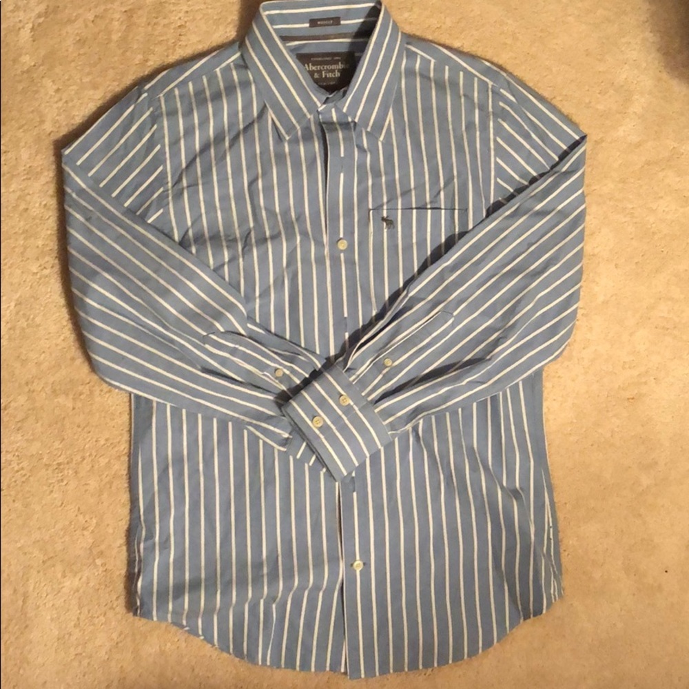 Abercrombie & Fitch blue button down dress shirt.